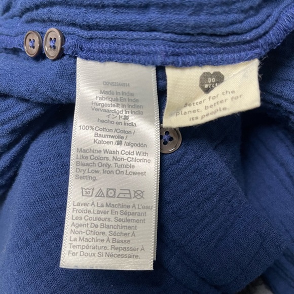 EUC Madewell Lightspun Gauze Tapered Leg Blue Jumpsuit - Picture 5 of 8